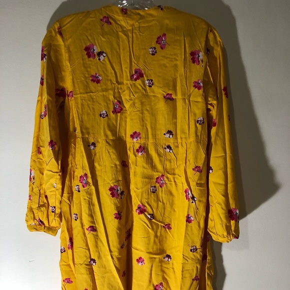 Floral vibrant yellow dress 3/4 sleeves - Picture 4 of 6